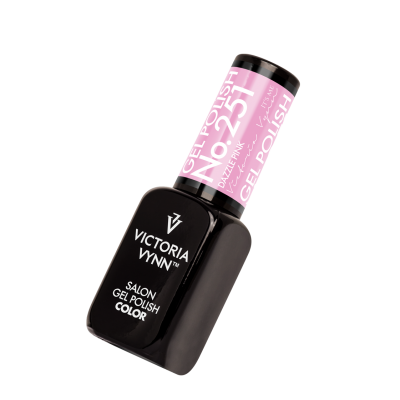 Frasco de verniz de gel Victoria Vynn preto com rótulo rosa