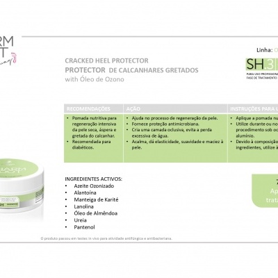 Creme protector para calcanhares gretados Pharm Foot, embalagem branca e verde, 75 ml.