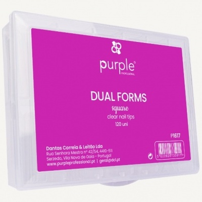 Caixa plástica transparente com tampa lilás Purple Professional Dual Forms square