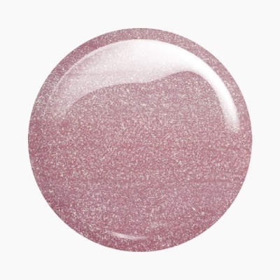 Pingo redondo de verniz rosa brilhante num fundo branco