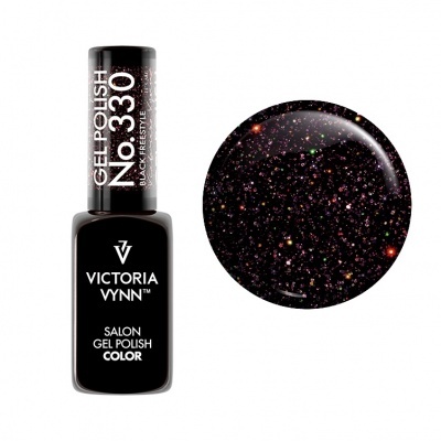 Esmalte em gel preto com brilho colorido Victoria Vynn