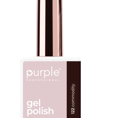 Frasco de verniz gel Purple Professional rosa claro com tampa dourada