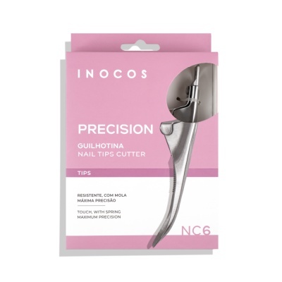 Cortador de pontas de unhas INOCOS Precision em embalagem rosa e branca