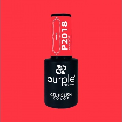 Frasco de verniz gel para unhas Purple Professional preto com tampa vermelha