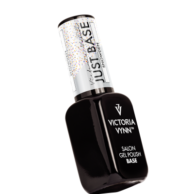 Frasco de verniz de unhas gel base preto com tampa transparente decorada e texto