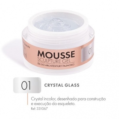 Frasco de gel para unhas incolor MOUSSE SCULPTURE GEL 01 CRYSTAL GLASS