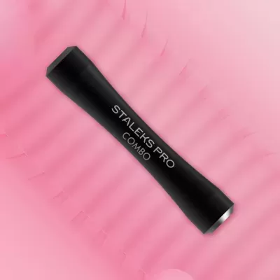 Instrumento preto STALEX PRO COMBO em fundo rosa ondulado