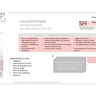 Embalagem sérum Collagen Power Pharm Foot com colagénio e óleo da árvore do chá 15 ml