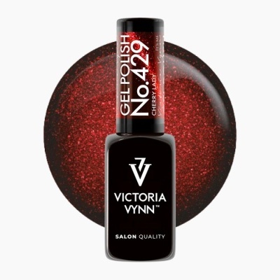Esmalte de gel vermelho brilhante Victoria Vynn em frasco preto