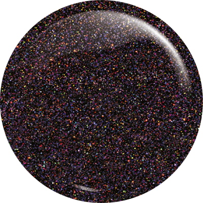 Esmalte de unhas preto com glitter multicolorido