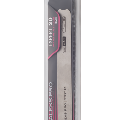 Lima metálica Staleks Pro Expert 20 em estojo transparente com tampa preta