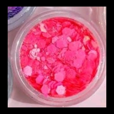 pote plástico com glitter rosa irregular