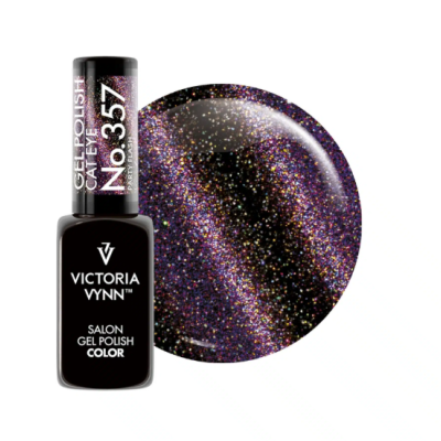 Verniz gel para unhas preto com glitter multicolorido Victoria Vynn