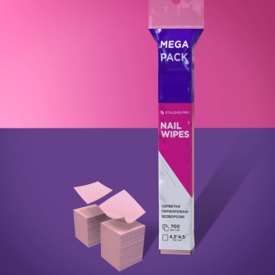 Pacote de toalhetes para unhas Staleks Pro MEGA PACK com toalhetes ao lado