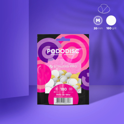 Embalagem Staleks Pro Pododisc com discos abrasivos descartáveis 20 mm 180 grit