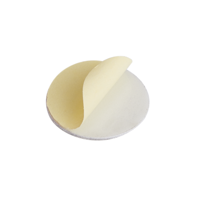 Esponja de maquilhagem redonda amarela e branca