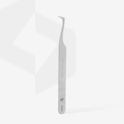 Pinça de precisão metálica com ponta curva e gravação STAINLESS PRO