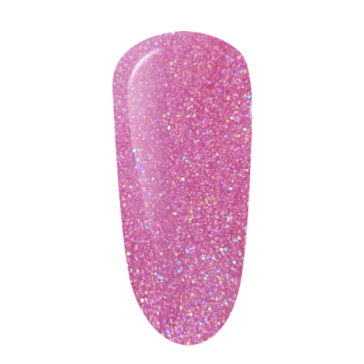 Verniz de unhas rosa com glitter brilhante