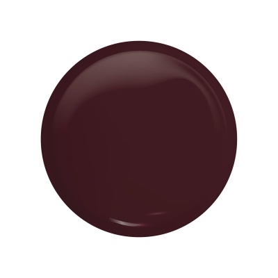 Amostra circular de verniz ou esmalte castanho escuro brilhante