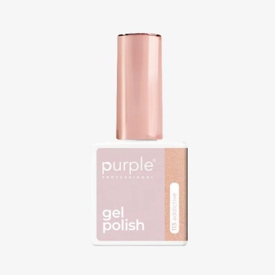 Verniz de gel rosa claro com tampa metálica rosé