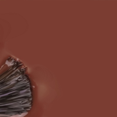 Escova de cabelo preta sobre superfície castanho avermelhada