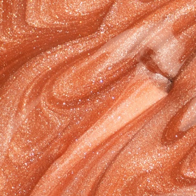 Verniz de unhas coral metálico com brilho e glitter