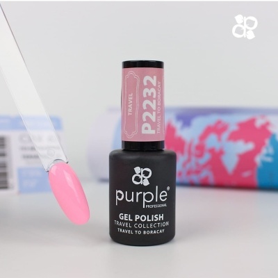 Frasco de verniz gel para unhas rosa com código P2232