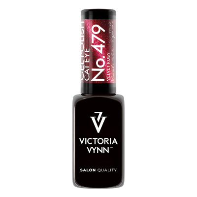 Frasco de verniz gel de unhas preto Victoria Vynn com tampa vermelha brilhante