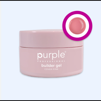 Pote rosa claro de gel para unhas purple professional com amostra da cor
