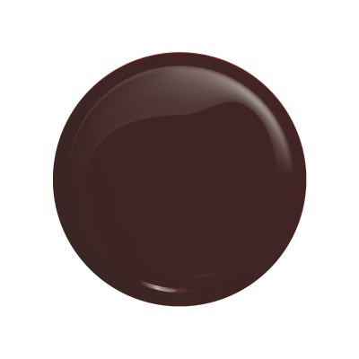 Esfera castanha escura lisa e brilhante num fundo branco