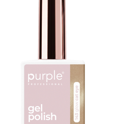 Frasco de verniz gel para unhas Purple Professional com tampa metálica rosa dourada
