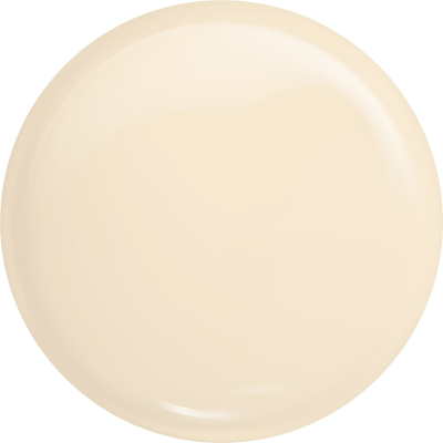 Amostra circular de cor creme com acabamento brilhante