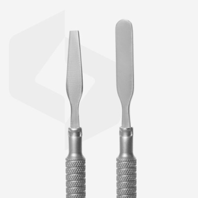 Duas espátulas de aço inoxidável com cabos texturizados