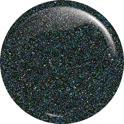 Disco circular preto com glitter multicolorido