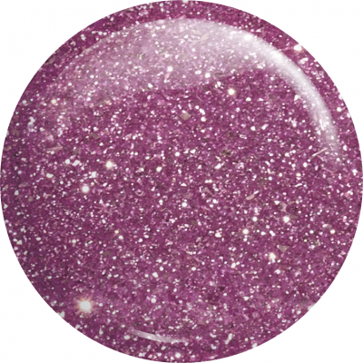 Amostra circular de verniz ou gel para unhas roxo cintilante