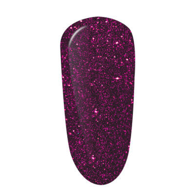 Amostra de verniz violeta com purpurina brilhante