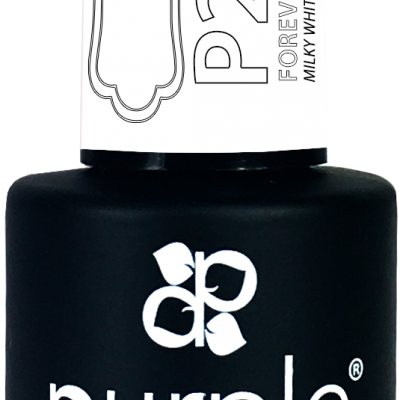 Frasco preto fosco de verniz gel para unhas com tampa branca e texto