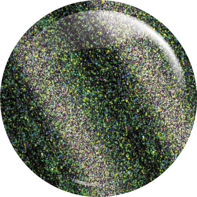 Esfera com glitter holográfico brilhante em fundo negro
