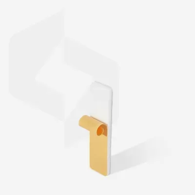 Gancho autoadesivo transparente com suporte dourado