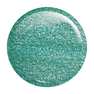 Círculo verde e azul com brilho e textura cintilante