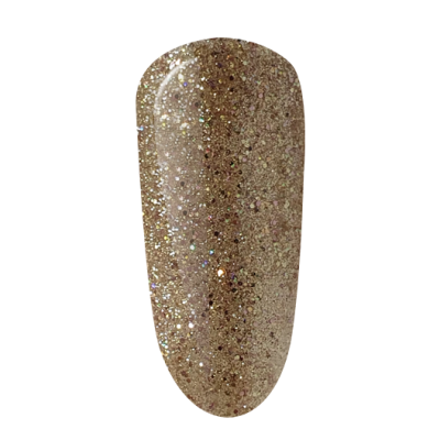 unha postiça dourada brilhante com glitter