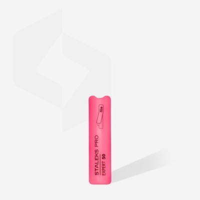 Lima de unhas rosa com texto Staleks Pro Expert 50