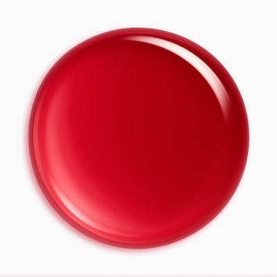 Botão redondo vermelho liso e brilhante sobre fundo branco