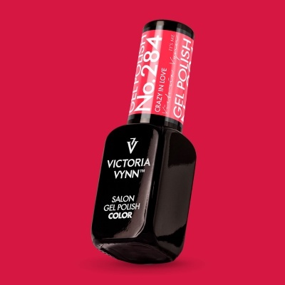 Frasco de verniz de gel preto VICTORIA VYNN com tampa vermelha