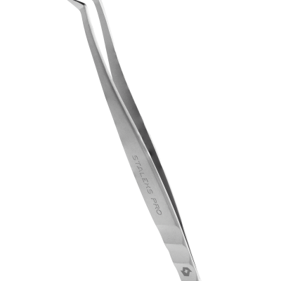 Pinça de metal inoxidável com ponta curva