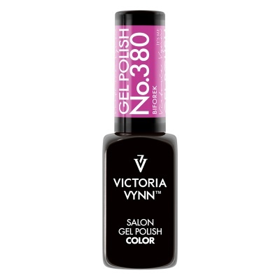 Verniz gel Victoria Vynn No. 380 com tampa preta e etiqueta rosa