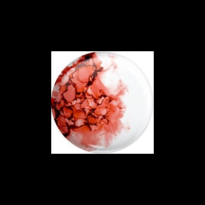 Botão redondo com padrão marmoreado vermelho e branco