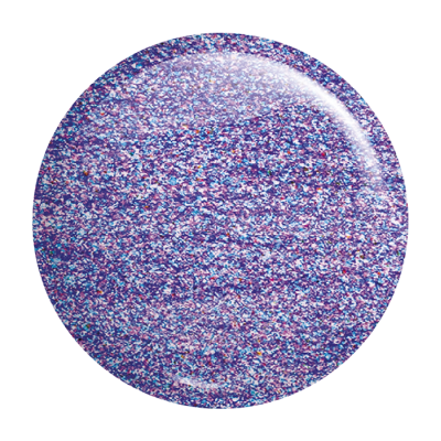 Verniz glitter de unha multicolorido em tons de azul, roxo, rosa e branco