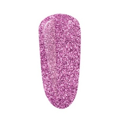 Amostra ovalada de verniz rosa com glitter