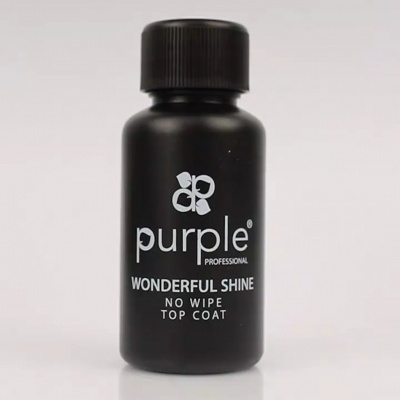 Frasco preto de Purple Professional Wonderful Shine No Wipe Top Coat